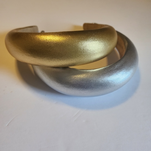Accessories - Two Soft Padded Headbands, One is Silver and One is Gold